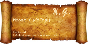 Moosz György névjegykártya