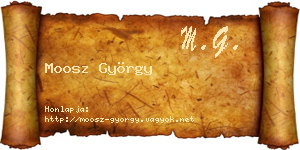 Moosz György névjegykártya